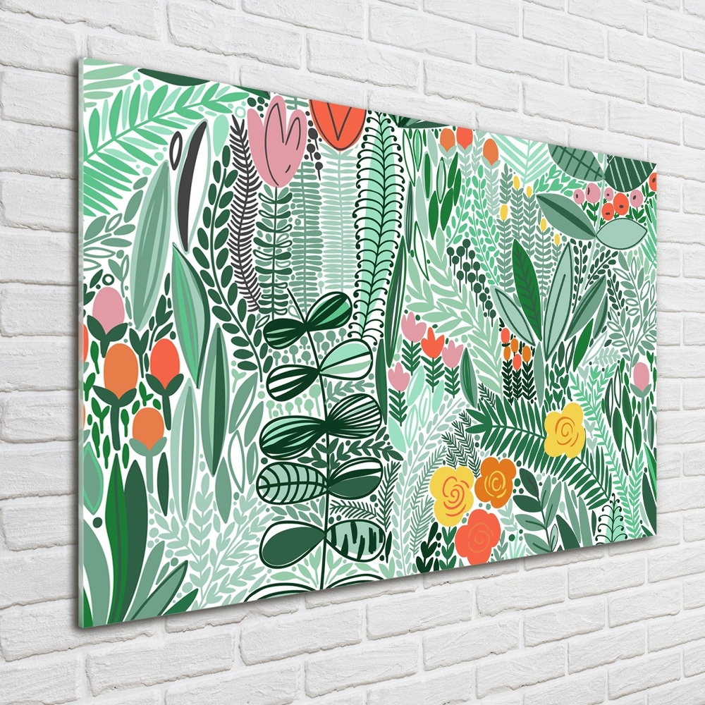 Glass acrylic wall art Floral pattern