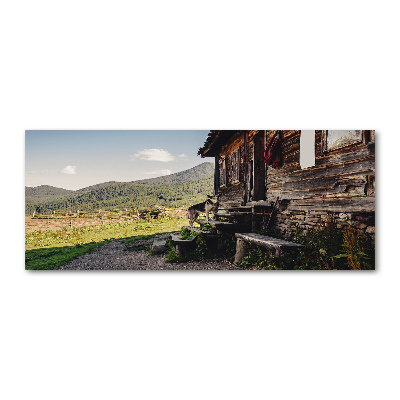 Acrylic wall art Wooden mountain house