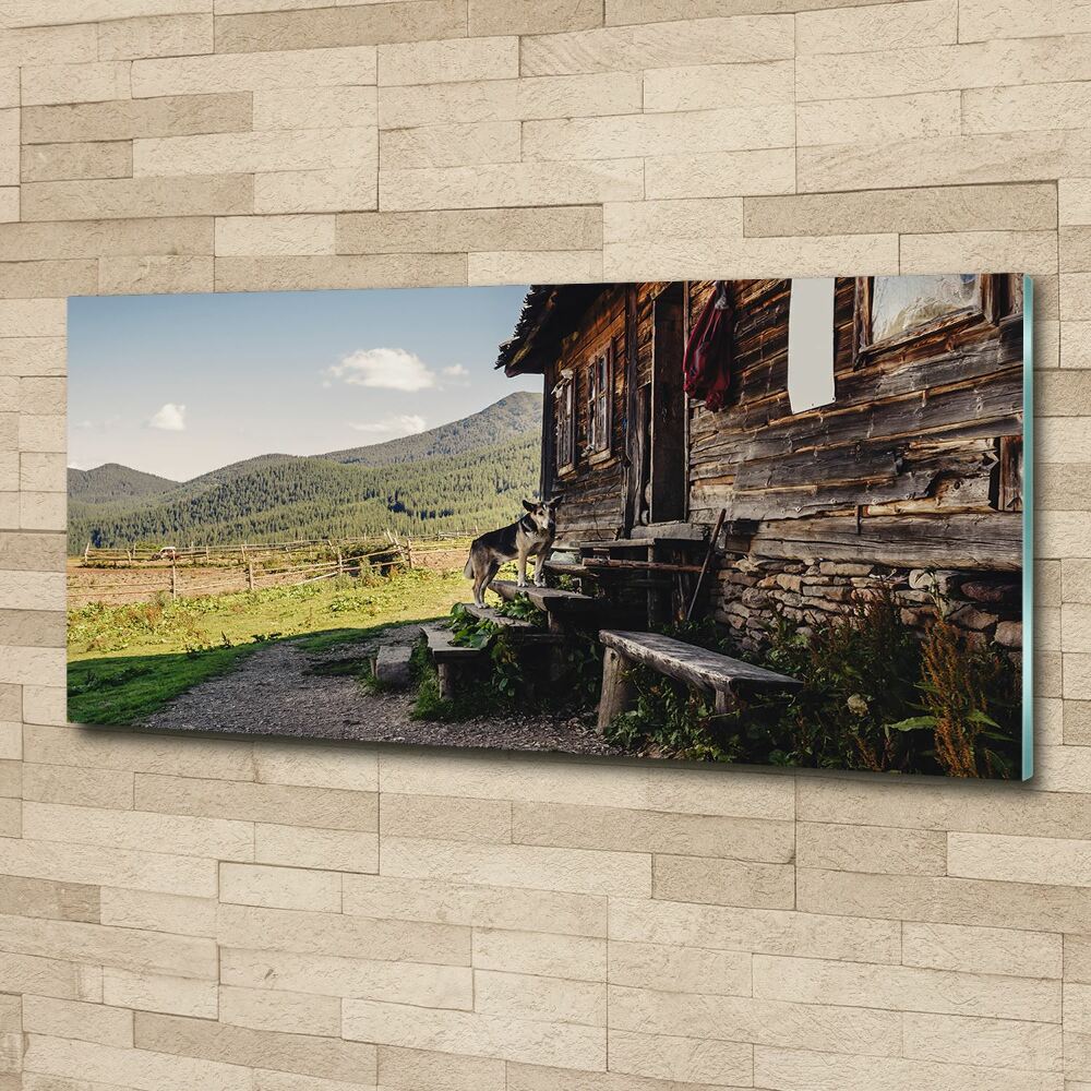 Acrylic wall art Wooden mountain house