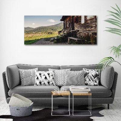 Acrylic wall art Wooden mountain house