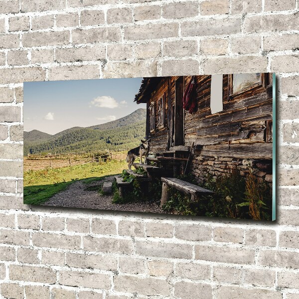 Acrylic wall art Wooden mountain house