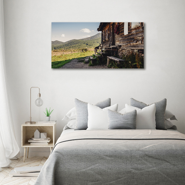 Acrylic wall art Wooden mountain house