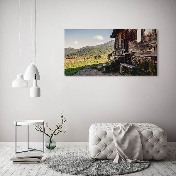 Acrylic wall art Wooden mountain house