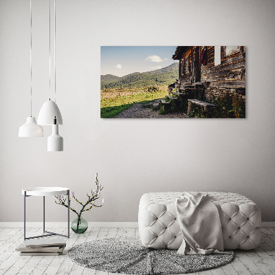 Acrylic wall art Wooden mountain house