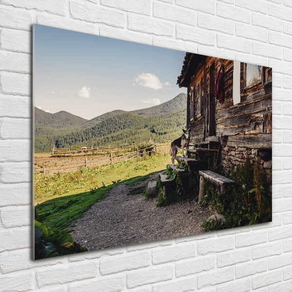 Acrylic wall art Wooden mountain house