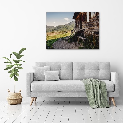 Acrylic wall art Wooden mountain house