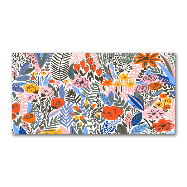 Glass acrylic wall art Floral pattern