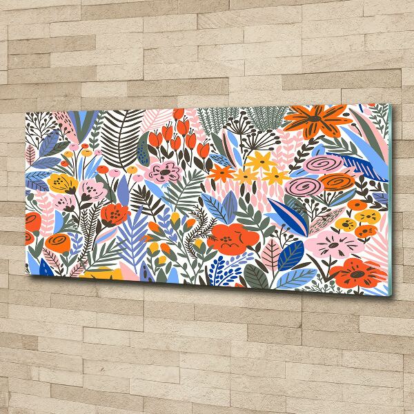 Glass acrylic wall art Floral pattern