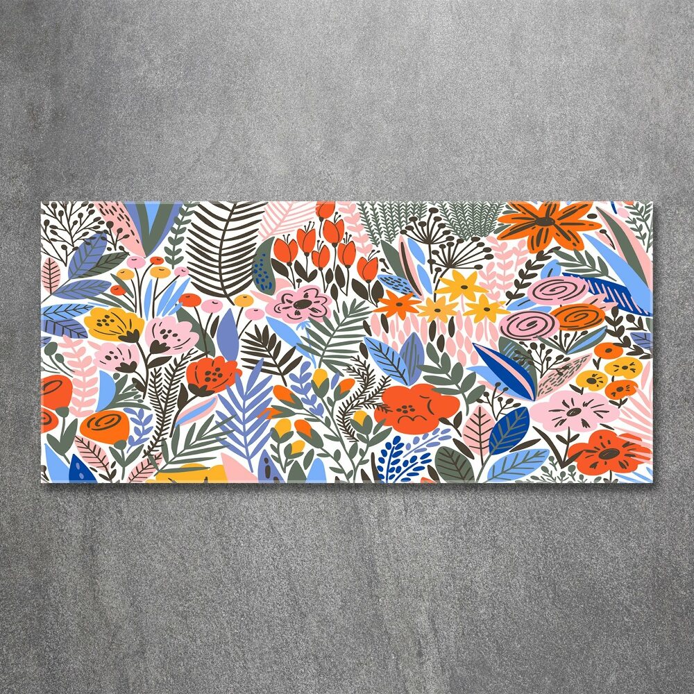 Glass acrylic wall art Floral pattern