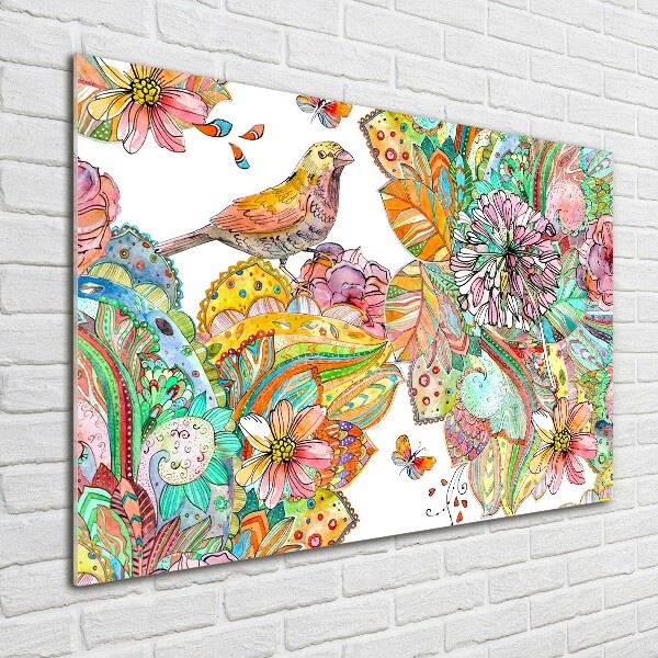 Acrylic wall art Bird and ornaments