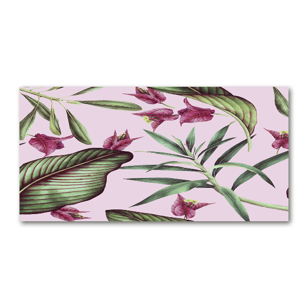 Glass acrylic wall art Tropical flowers