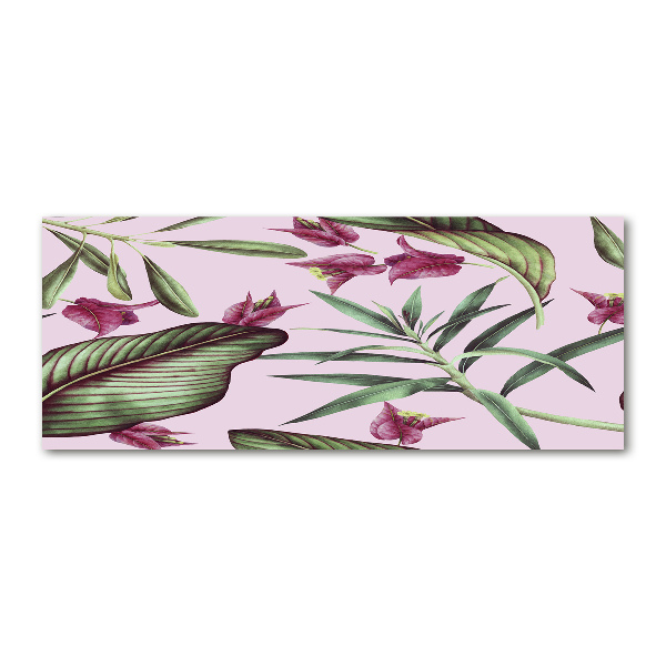 Glass acrylic wall art Tropical flowers