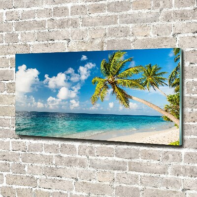 Glass acrylic wall art Maldives beach