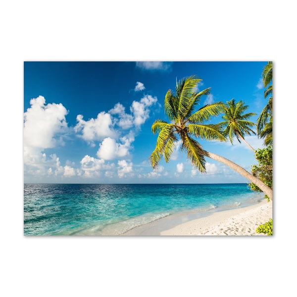 Glass acrylic wall art Maldives beach