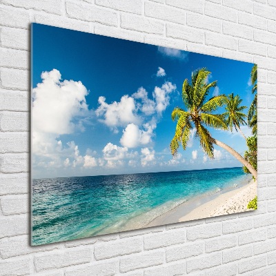 Glass acrylic wall art Maldives beach