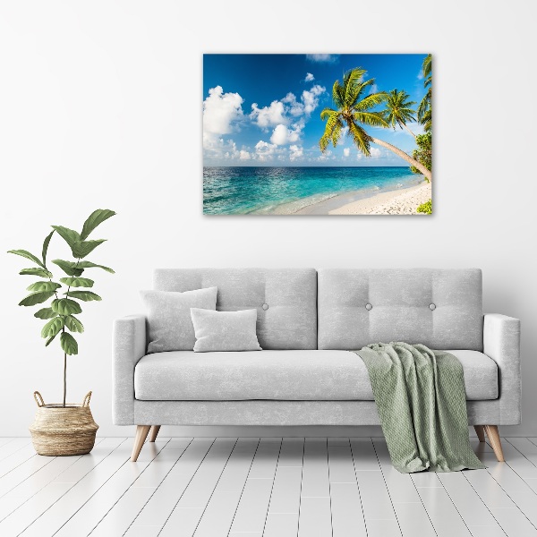 Glass acrylic wall art Maldives beach