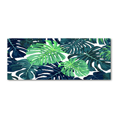 Glass acrylic wall art Tropical leaves