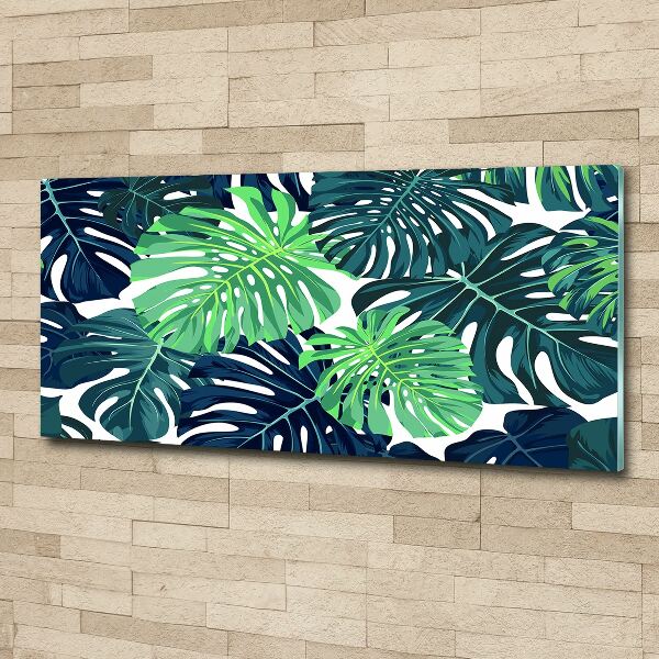 Glass acrylic wall art Tropical leaves