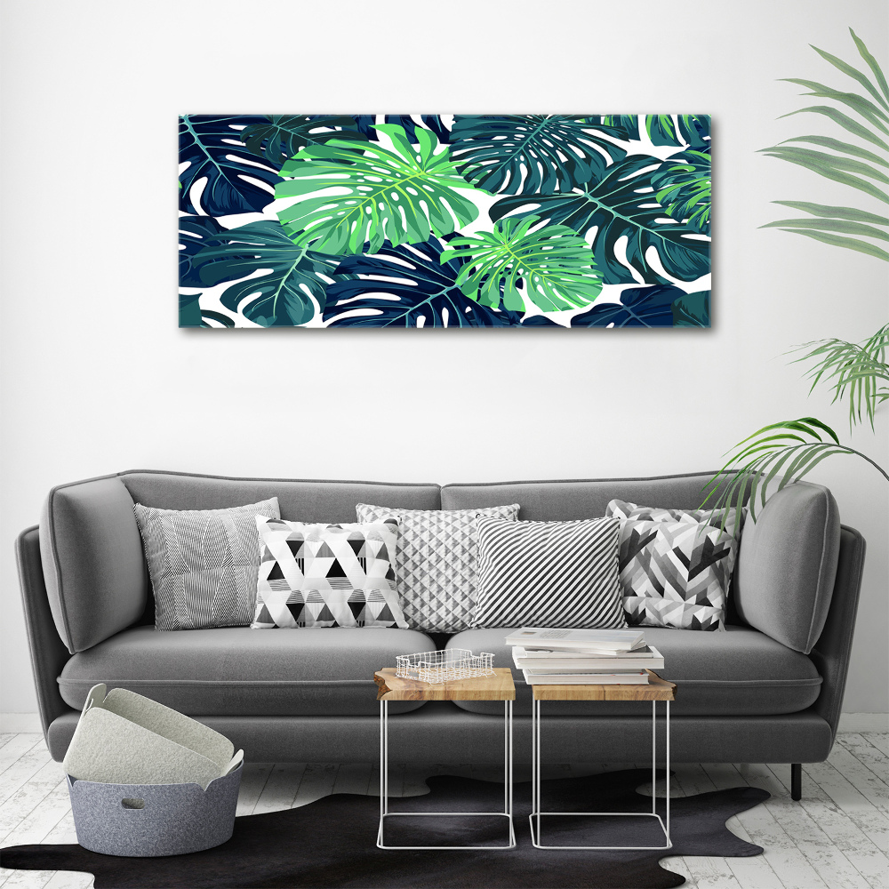 Glass acrylic wall art Tropical leaves