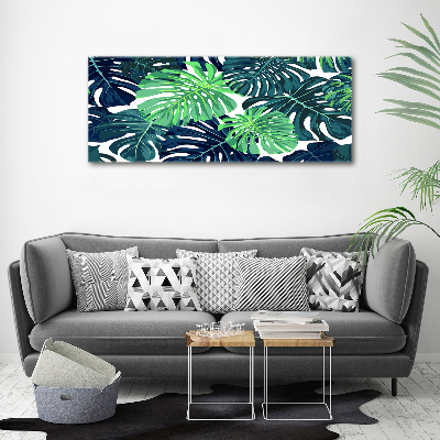 Glass acrylic wall art Tropical leaves