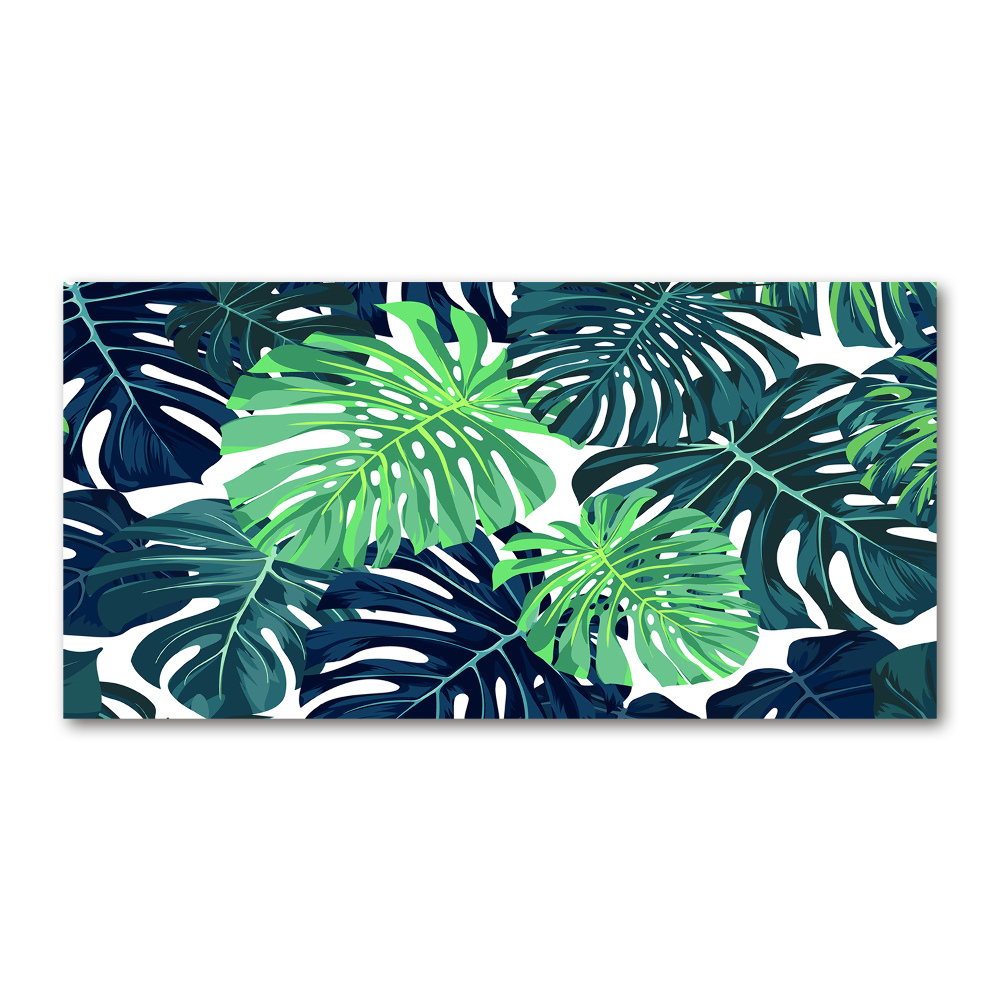 Glass acrylic wall art Tropical leaves