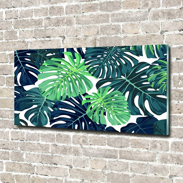 Glass acrylic wall art Tropical leaves