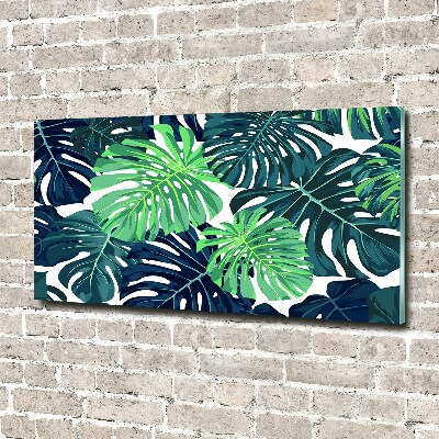 Glass acrylic wall art Tropical leaves