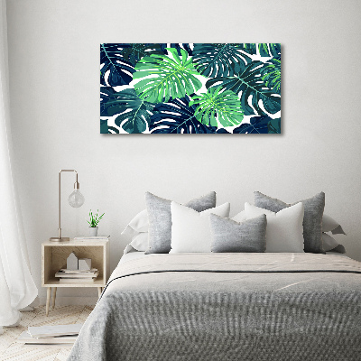 Glass acrylic wall art Tropical leaves