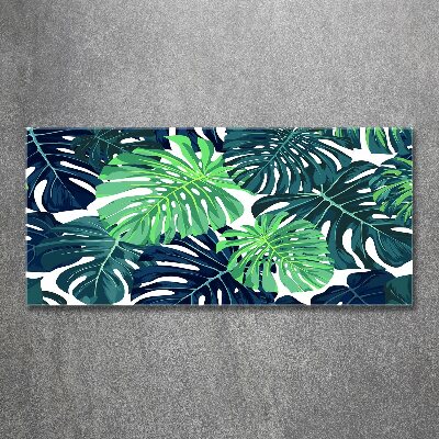 Glass acrylic wall art Tropical leaves