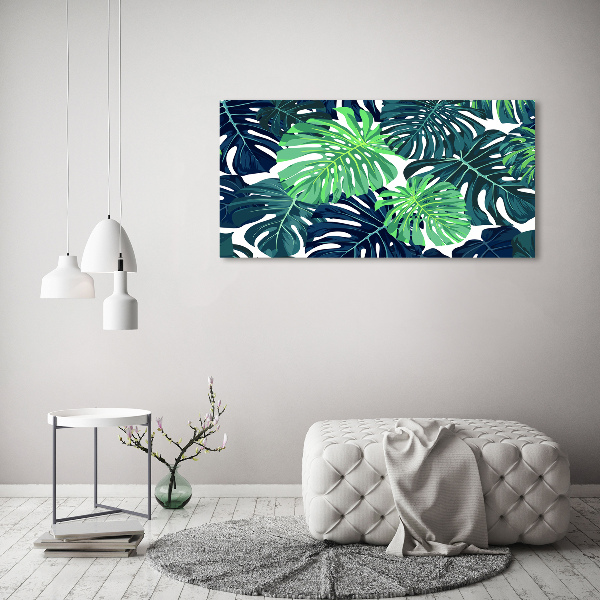 Glass acrylic wall art Tropical leaves