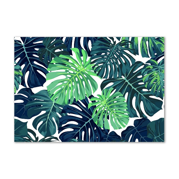 Glass acrylic wall art Tropical leaves