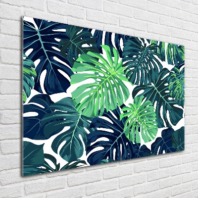 Glass acrylic wall art Tropical leaves