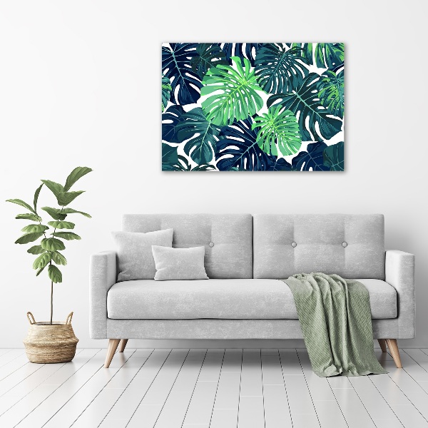 Glass acrylic wall art Tropical leaves