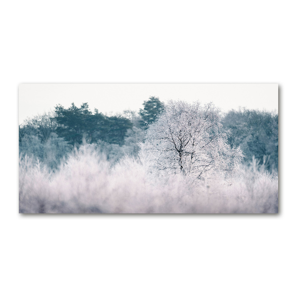 Glass acrylic wall art Winter trees