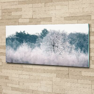 Glass acrylic wall art Winter trees