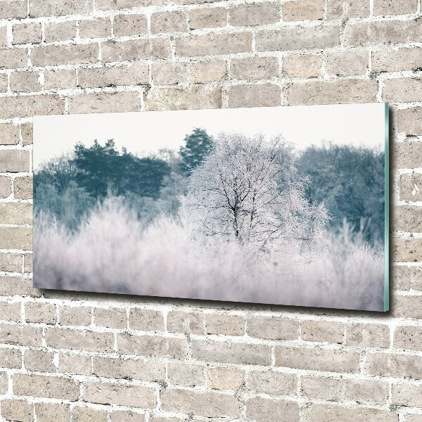 Glass acrylic wall art Winter trees