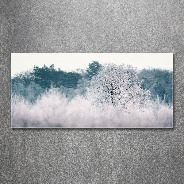 Glass acrylic wall art Winter trees