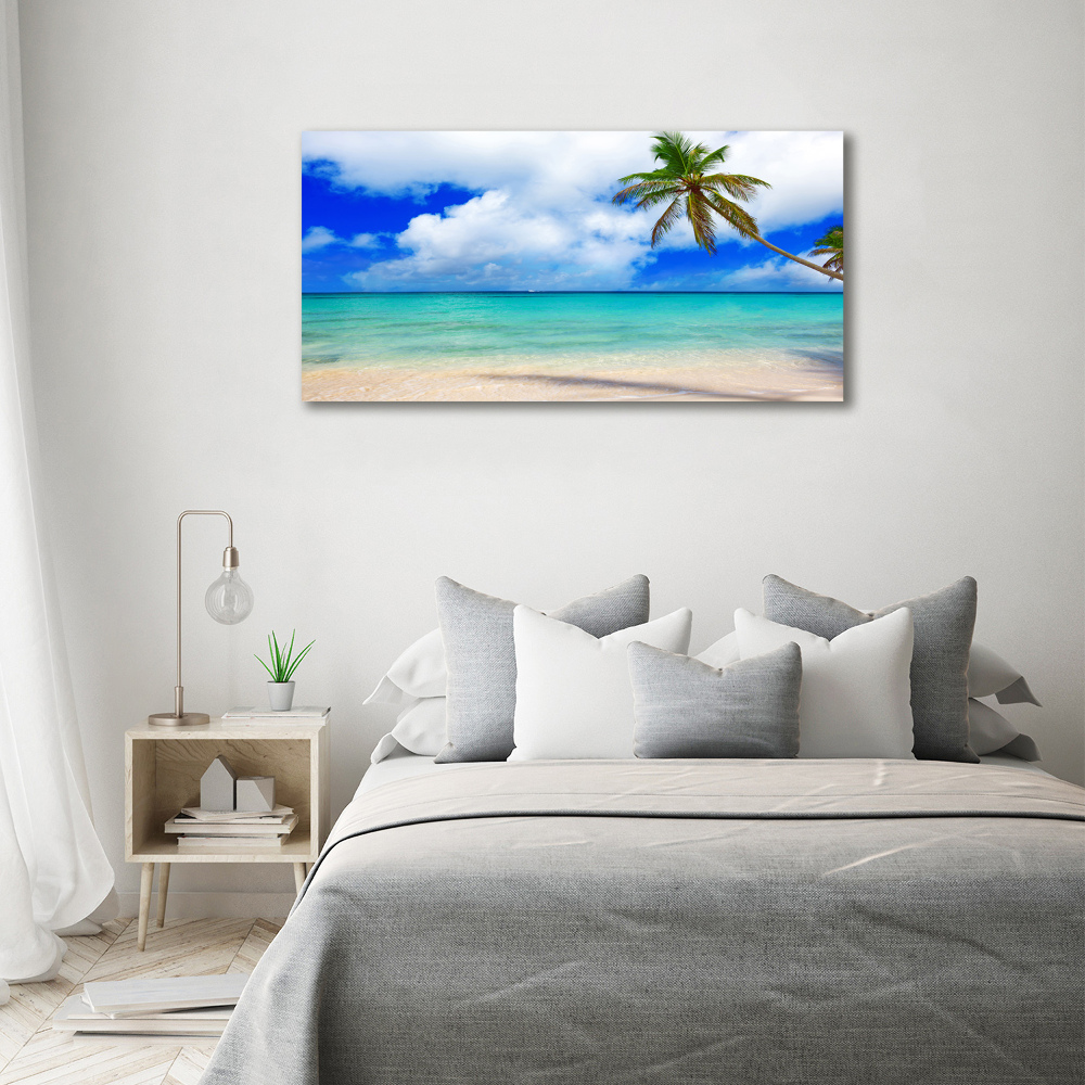 Glass acrylic wall art Caribbean beach