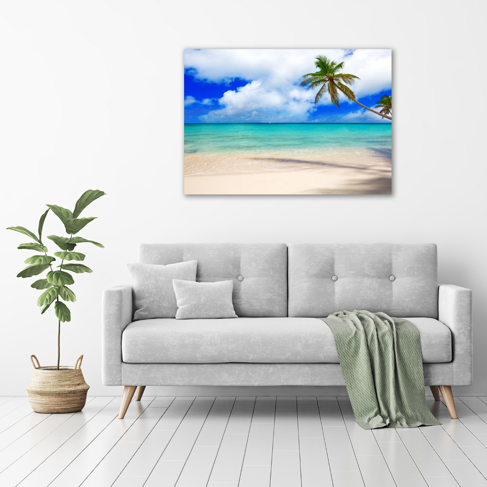 Glass acrylic wall art Caribbean beach