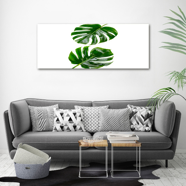 Glass acrylic wall art Tropical leaves