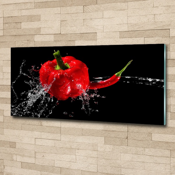 Wall art acrylic Red peppers