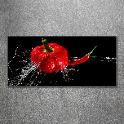 Wall art acrylic Red peppers