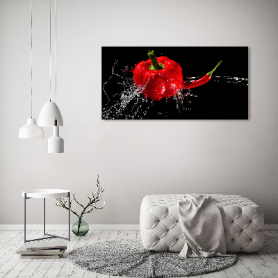 Wall art acrylic Red peppers