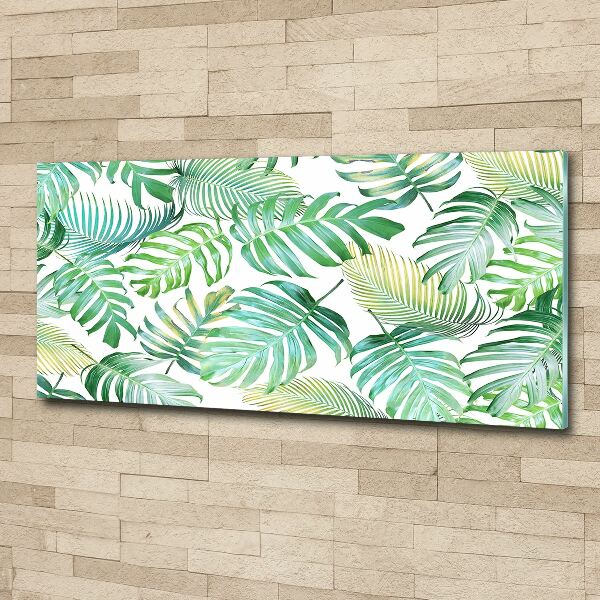 Glass acrylic wall art Tropical leaves