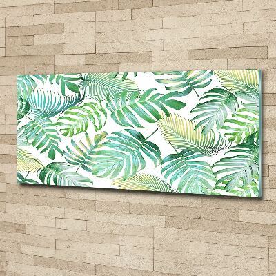 Glass acrylic wall art Tropical leaves