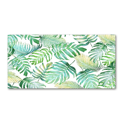 Glass acrylic wall art Tropical leaves