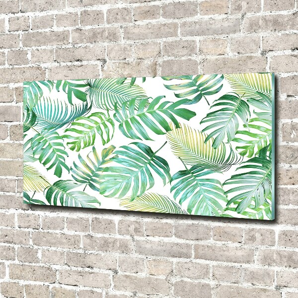 Glass acrylic wall art Tropical leaves