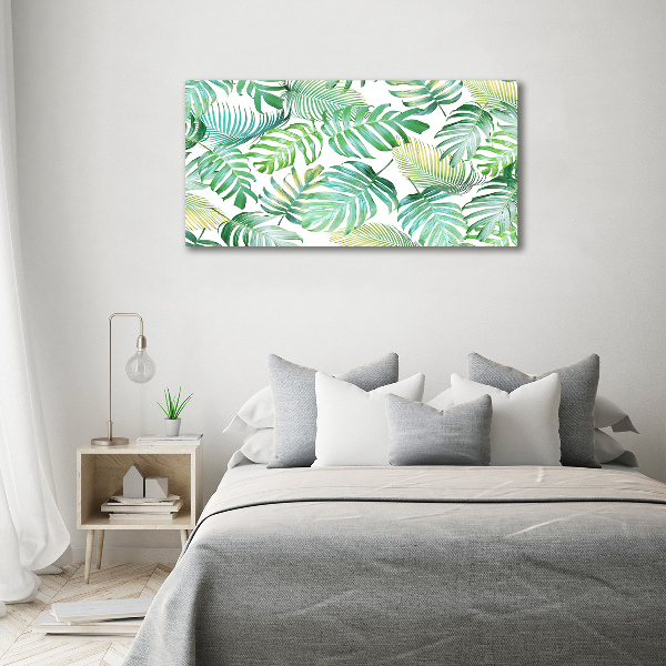 Glass acrylic wall art Tropical leaves