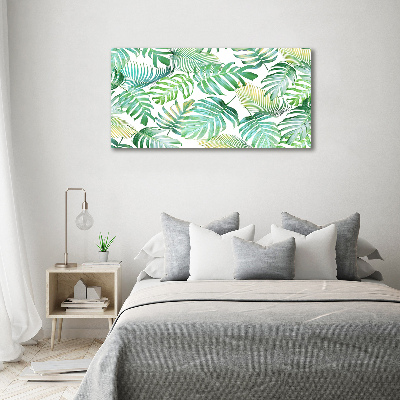 Glass acrylic wall art Tropical leaves