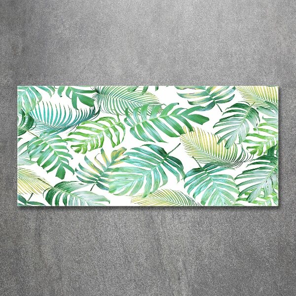 Glass acrylic wall art Tropical leaves